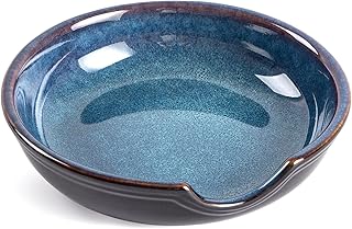 セラミックスプーンレスト コンロトップ用 キッチンカウンター用スプーンホルダー コーヒースプーンホルダー 耐熱調理用具置き スプーンおたま へら用 (ブルー)