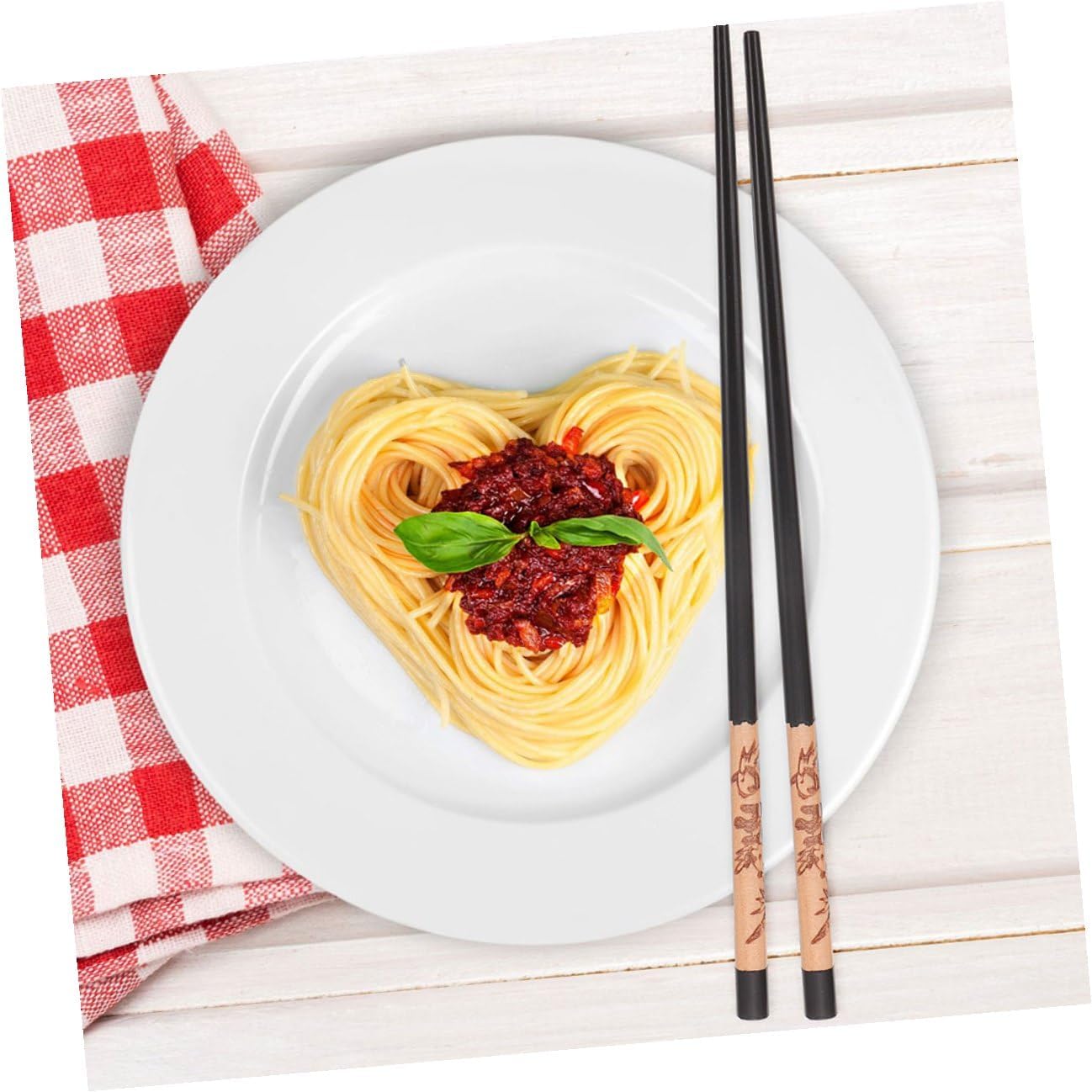 Beavorty Panda Ceramic Chopstick Holders Set with 12pcs Wooden Chopsticks, Dishwasher Safe Heat Insulation Household Tableware for Hot Pot and Home Dining