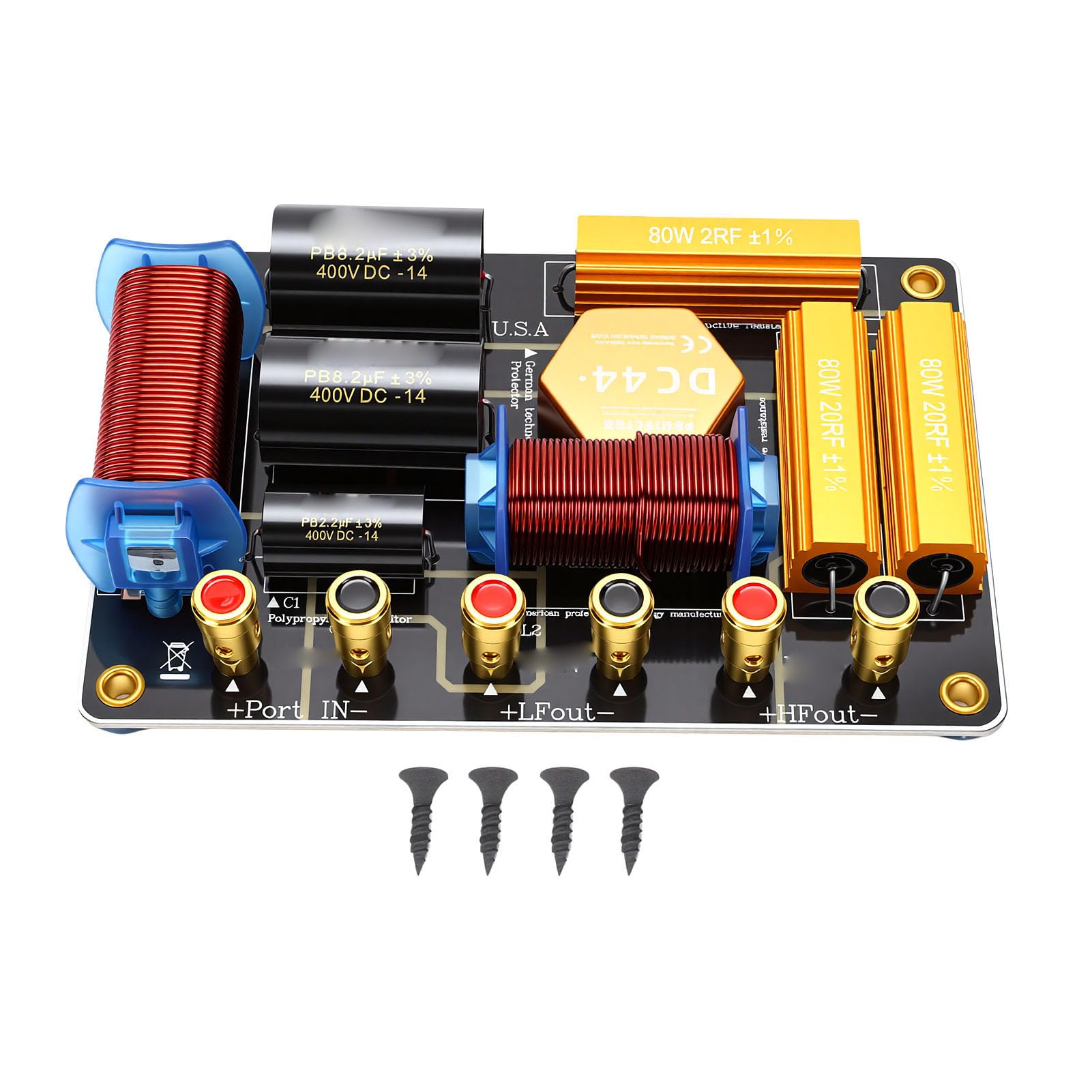 Crossover per Altoparlanti a Due Vie Ad Alta Potenza con Design Resistente Al Calore per Altoparlanti Doppi da 10-12 Pollici, Divisore di Frequenza da 550 W per Professionale, Ideale per i