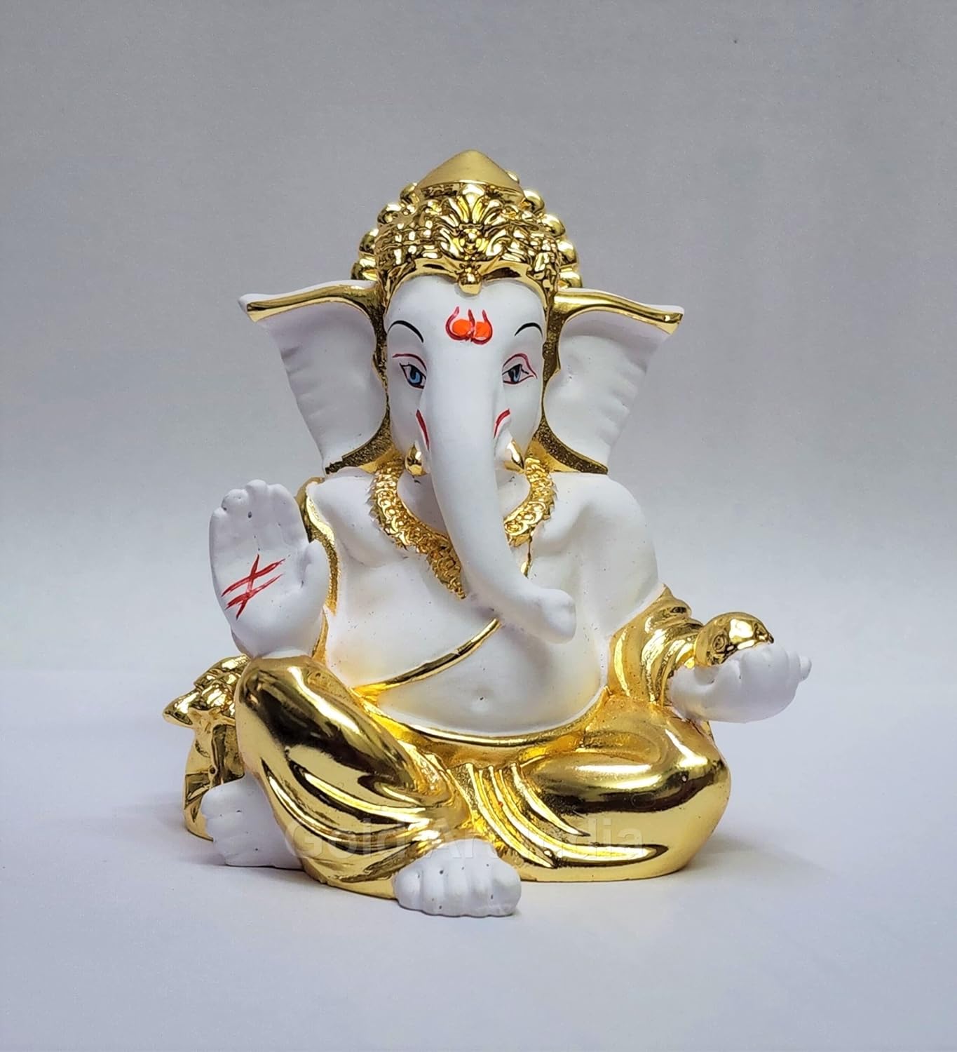 Gold Art India Ivoor Ganesha idool voor auto dashboard, Lord