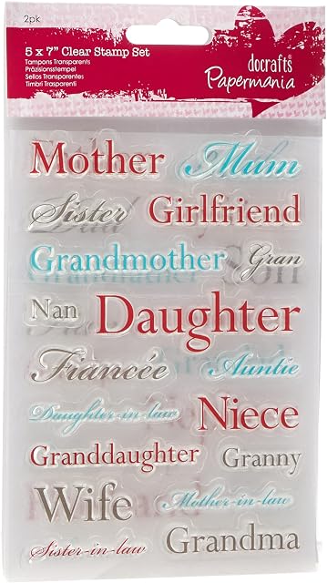 Papermania 5 x 7-inch Relations Stamps,Pack of 2, Clear