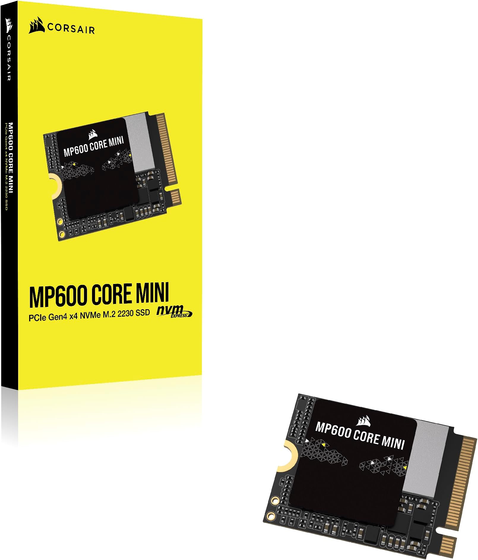 Corsair MP600 CORE MINI 2TB M.2 NVMe PCIe x4 Gen4 2 SSD – M.2 2230 – Up to 5,000MB/sec Sequential Read – High-Density QLC NAND – Great for Steam Deck, ASUS ROG Ally, Microsoft Surface Pro – Black