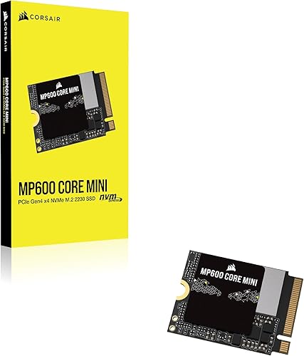 Miniatura 6 de Corsair MP600 CORE Mini 2TB M.2 NVMe PCIe x4 Gen4 2 SSD - M.2 2230 - Lectura secuencial de hasta 5,000MBs - Alta Densidad QLC NAND - Ideal para