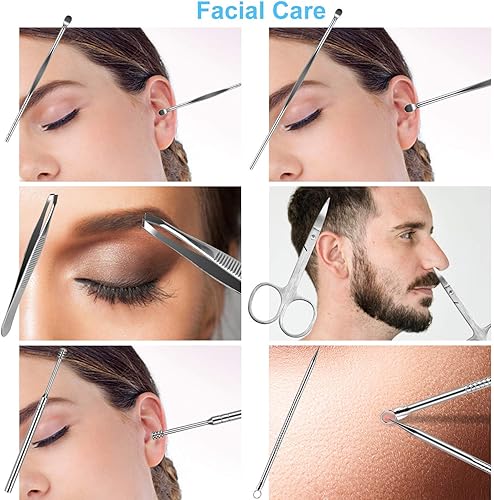 Miniatura 3 de Juego de manicura kit de uñas kit de pedicura cortaúñas kit de aseo profesional 19 piezas OKOM de acero inoxidable herramientas de uñas con estuche