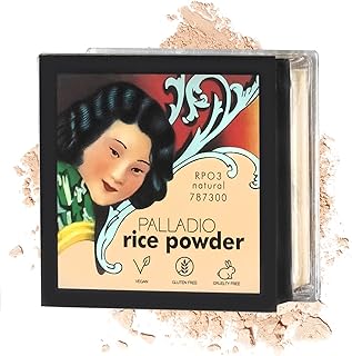 Palladio Rice Powder, Natural, Loose Setting Powder, Absorbs Oil, Leaves Face Looking and Feeling Smooth, Helps Makeup Las...