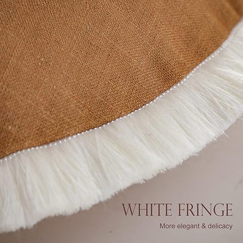 Miniatura 5 de patdrea Juego de 4 fundas de almohada de diseño floral vintage para sofá, fundas de almohada de lino marrón amarillo con patrón de pájaro y rosa,