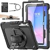SEYMAC stock Case for Samsung Galaxy Tab S10 FE+ Plus 13.1 inch Shockproof Case with Screen Protector 360° Rotating Stand/Hand Strap Pen Holder & Shoulder Strap Black