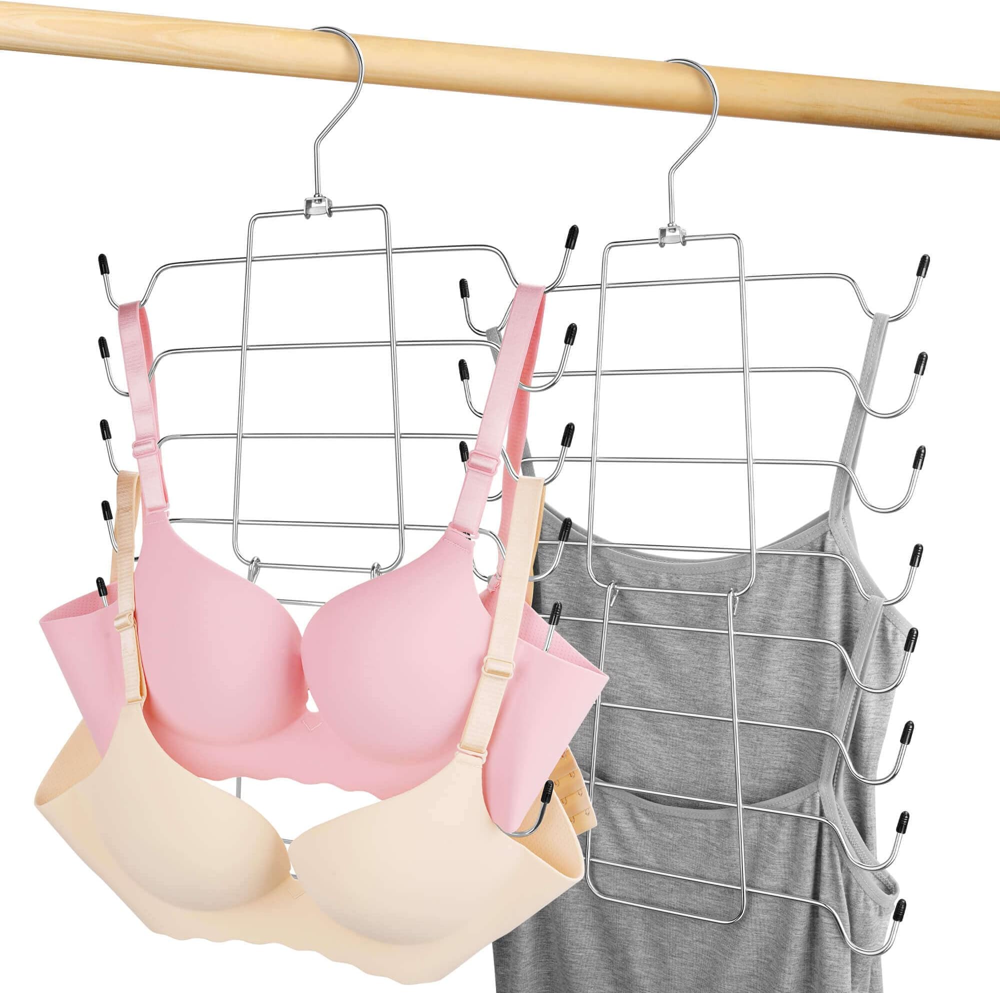Bra Organizer 2 Pack, Tank Top Hanger Bra Hangers for Closet Organizer, 360 Rotating
