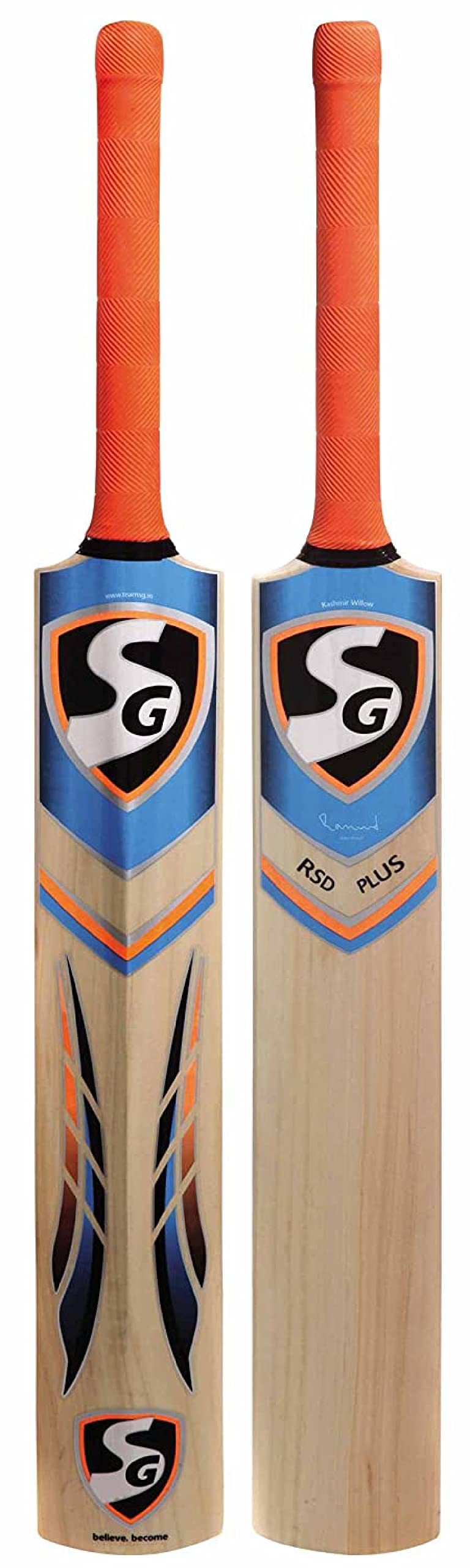 Sg Rsd Plus Kashmir Willow Cricket Bat (Size: Short Handle,Leather Ball)