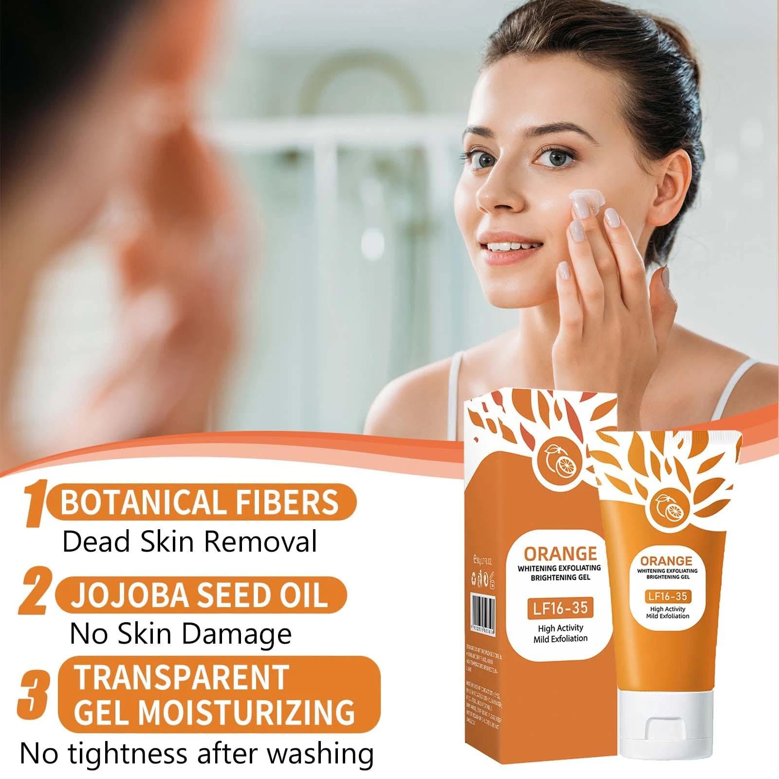 Orange Peeling Gel - Deep Exfoliating Cleanser for Face and Body Gentle yet Effective Radiant Skin Scrub with Orange Bubble Formula - Image 3