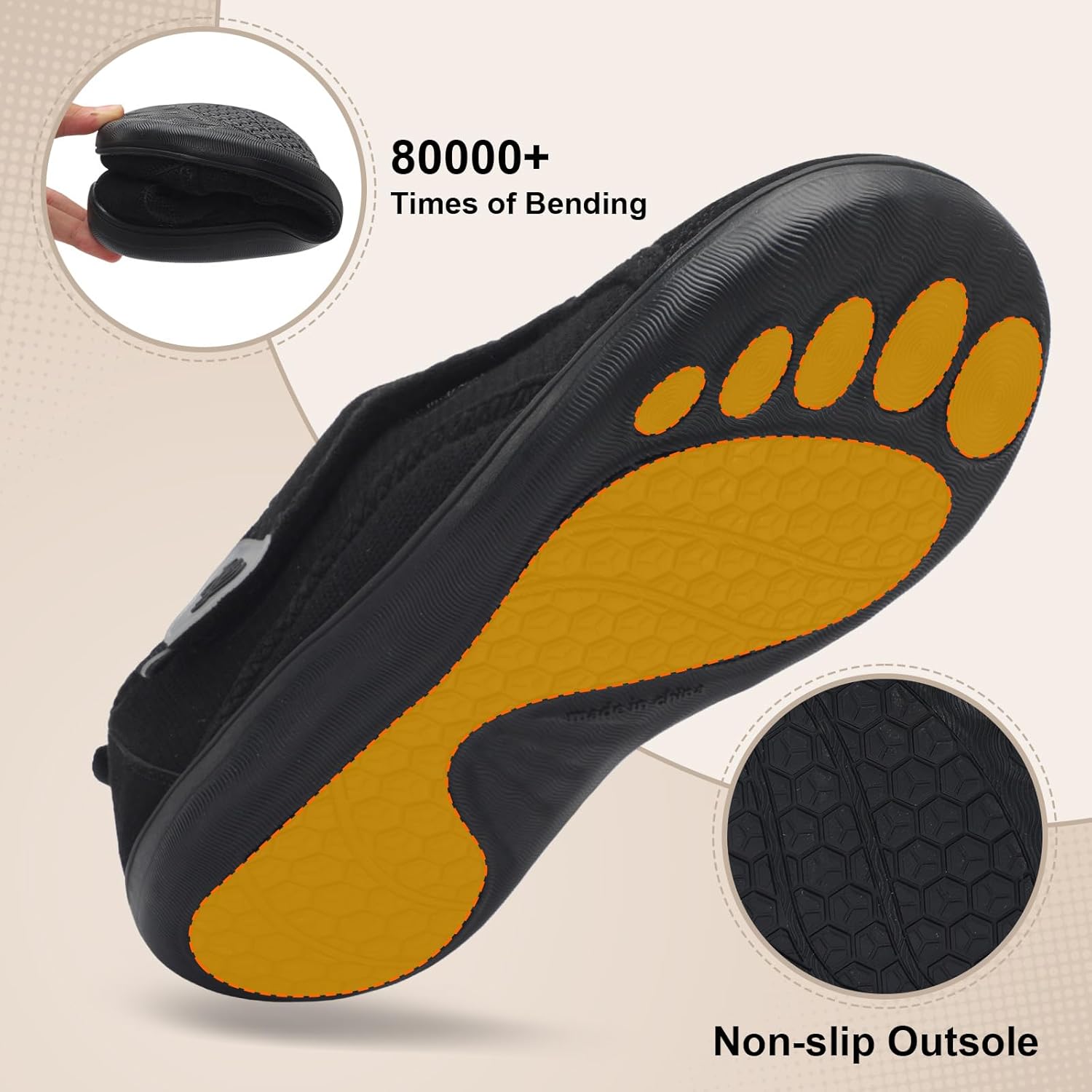LeIsfIt Mens Slippers Wide House Shoes Adjustable Diabetic Slippers Warm Soft House Slipper for Swollen Edema Feet Indoor Outdoor Warm Shoes - Image 4