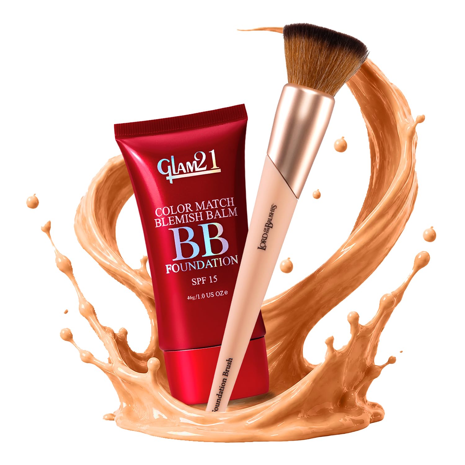 Glam21 Color Match BB Cream Foundation SPF 15-Dark Tan -06,46gm+ Lord Of The Brushes Foundation Brush | Lightweight BB Cream Makeup Combo | Natural Glow | Non-Cakey Daily Wear | Flawless Blending-image-18