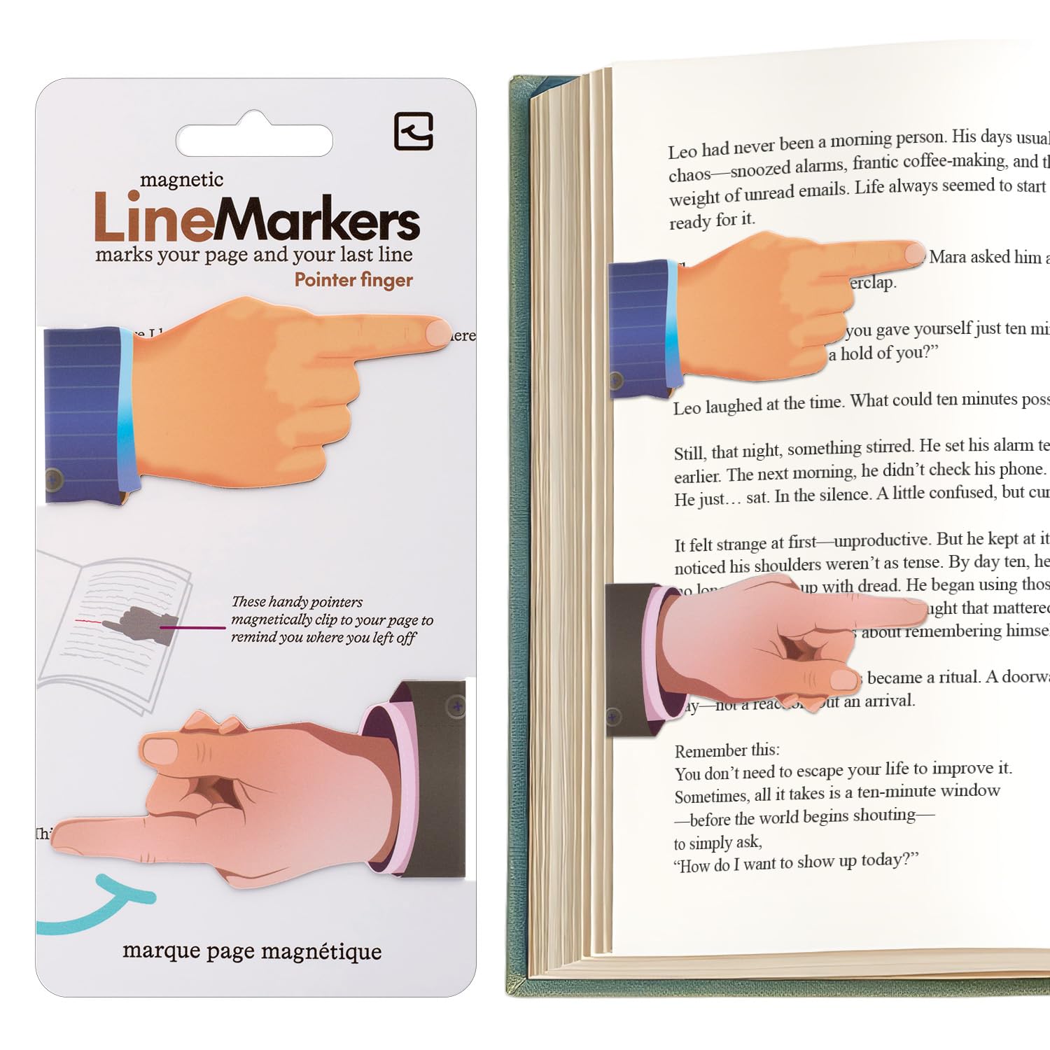 Thinking Gifts Magnetic Linemarker Bookmark for Tracking - Pointed Finger