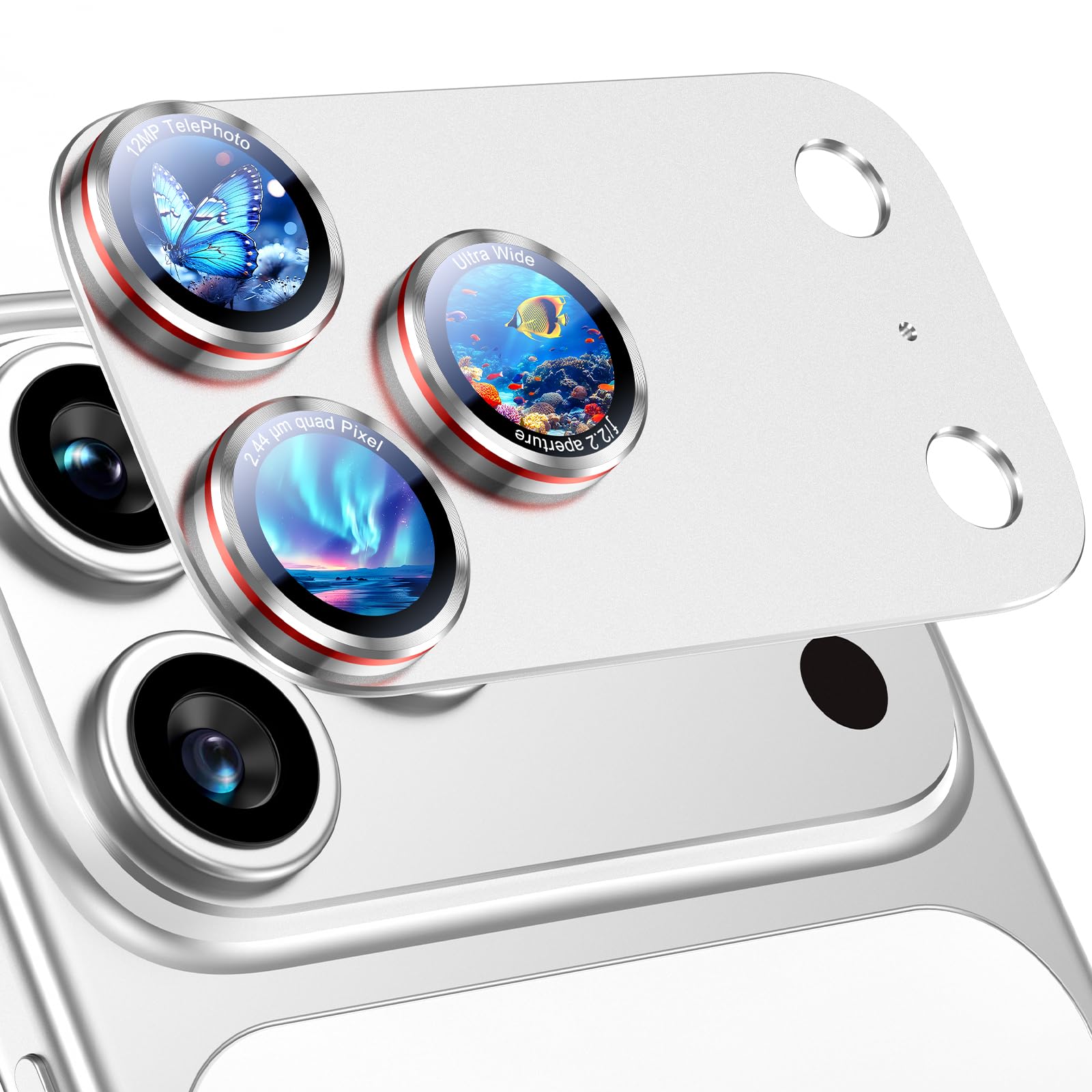 Uyiton for iPhone 17 Pro Max Camera Lens Protector, Metal Frame Glass Cover