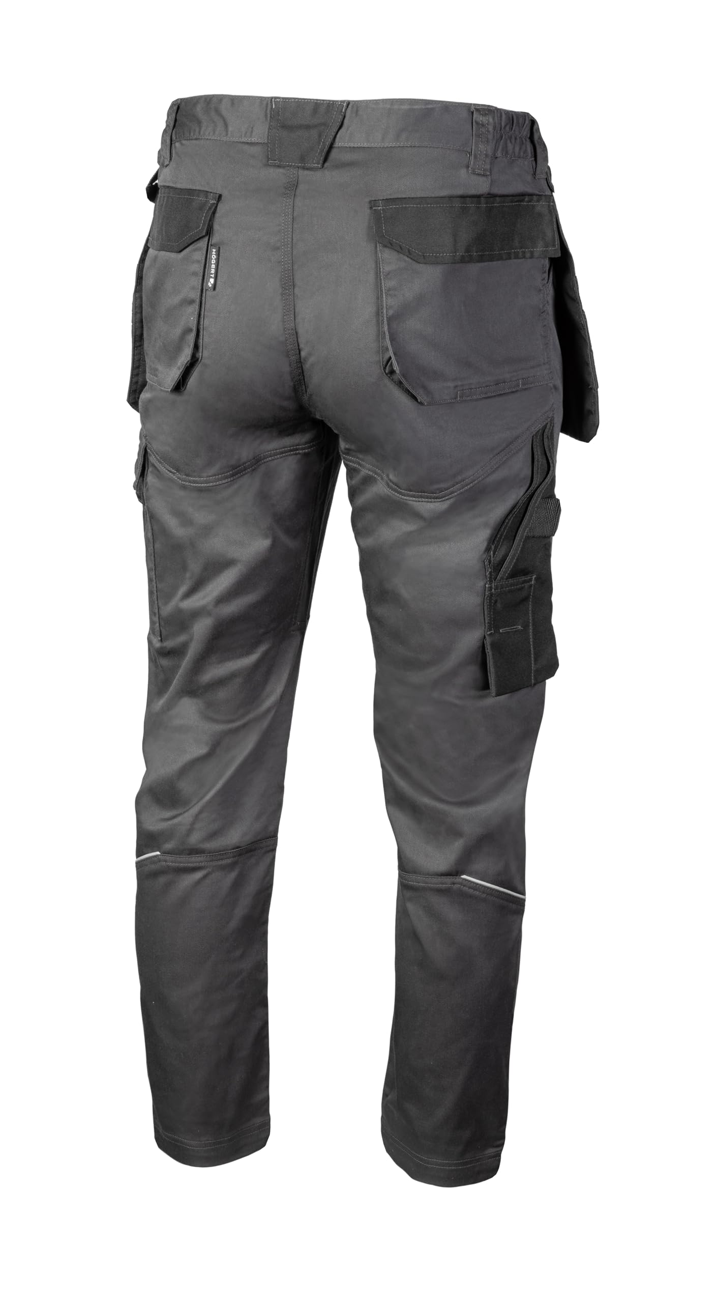 Högert Technik HASSO Pantalones de Trabajo, Pantalones de Seguridad, elásticos, Reforzados, Gris Oscuro, Resistentes, Bolsillos para Herramientas, Rodilleras, Pantalones de construcción,