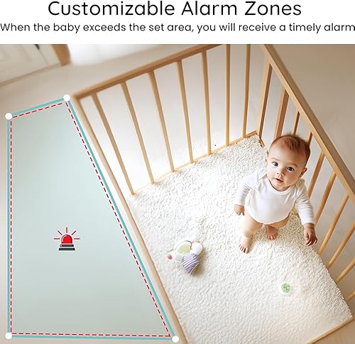 Miniatura 8 de BOIFUN Monitor de bebé HD 2K con aplicación para teléfono inteligente, cámaras Wi-Fi, pantalla de 5 pulgadas, cámara y audio, seguimiento de