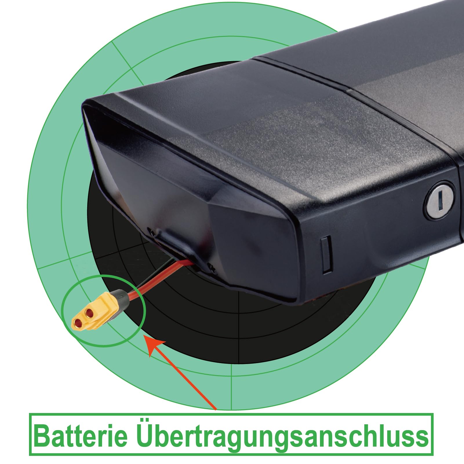 Batería para Bicicleta eléctrica 36V 16Ah con Cargador, luz Trasera y Cerradura de Seguridad, sin Soporte Trasero(36V 16Ah)