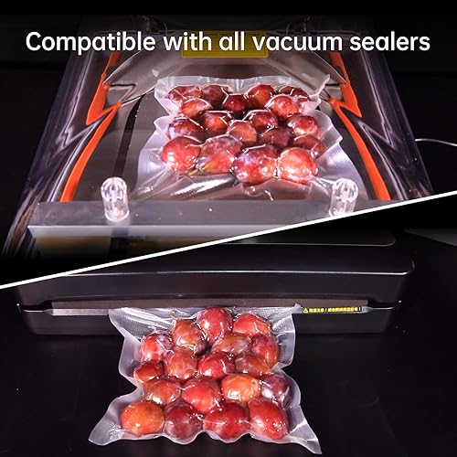 Miniatura 2 de Bolsas selladoras al vacío, 50 unidades, 8 x 10 pulgadas, bolsa precortada de grado comercial, sin BPA y resistente