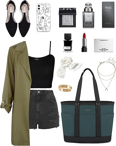 Miniatura 8 de LOVEVOOK Bolsa de mano para mujer, bolsa de hombro grande, bolsa de trabajo ligera para profesores, bolsa para laptop de 15.6 pulgadas con correa de