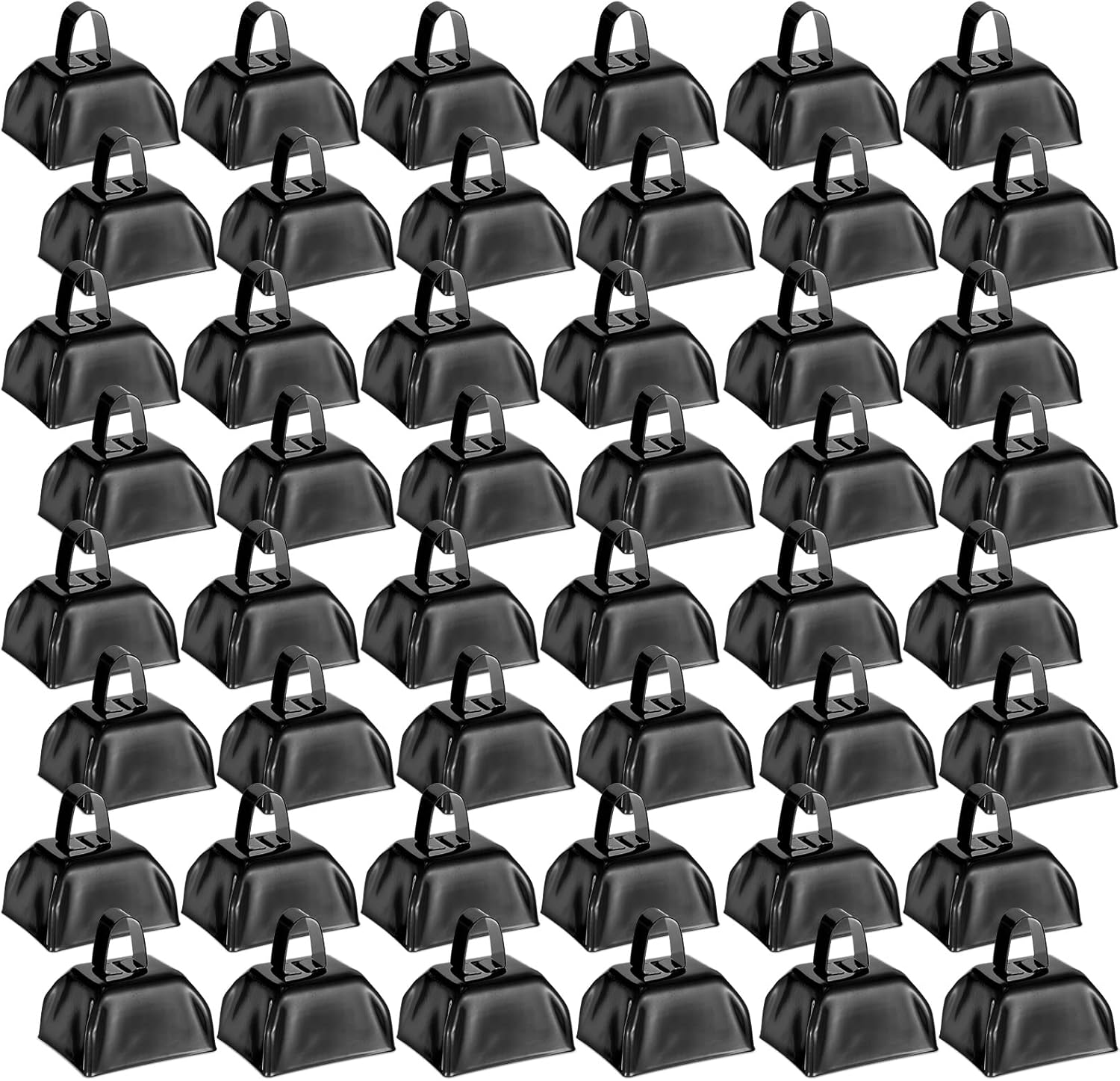 Yeshone 48 Pcs Metal Cowbells Loud Cow Bell with Handles