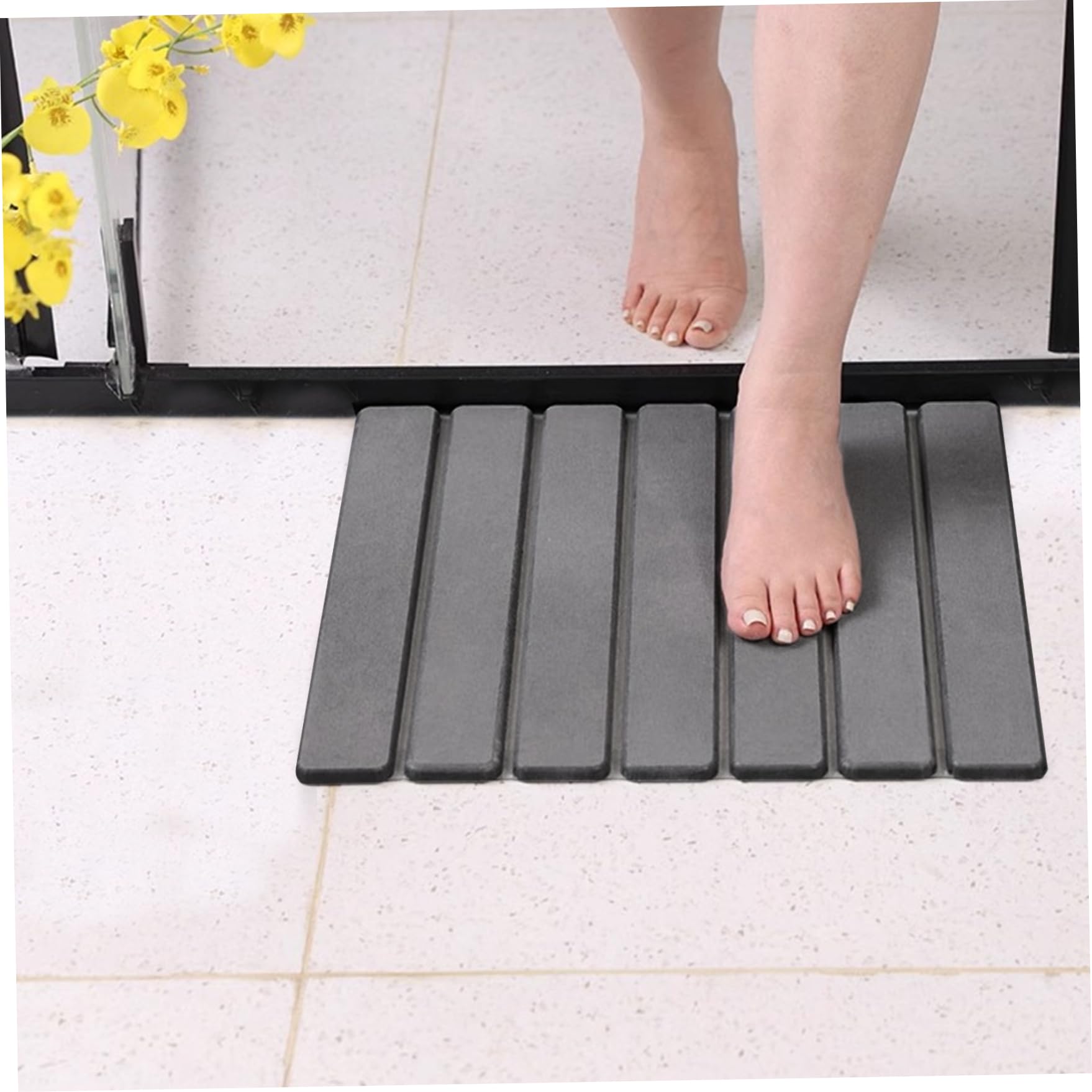 Diatomite Stone Bath Mat de 16 × 12 Pulgadas Ultra-Absorbente Rug de Ducha de Color no Deslizante Plegable, Alfombra de baño ecológica para la Cocina y el baño