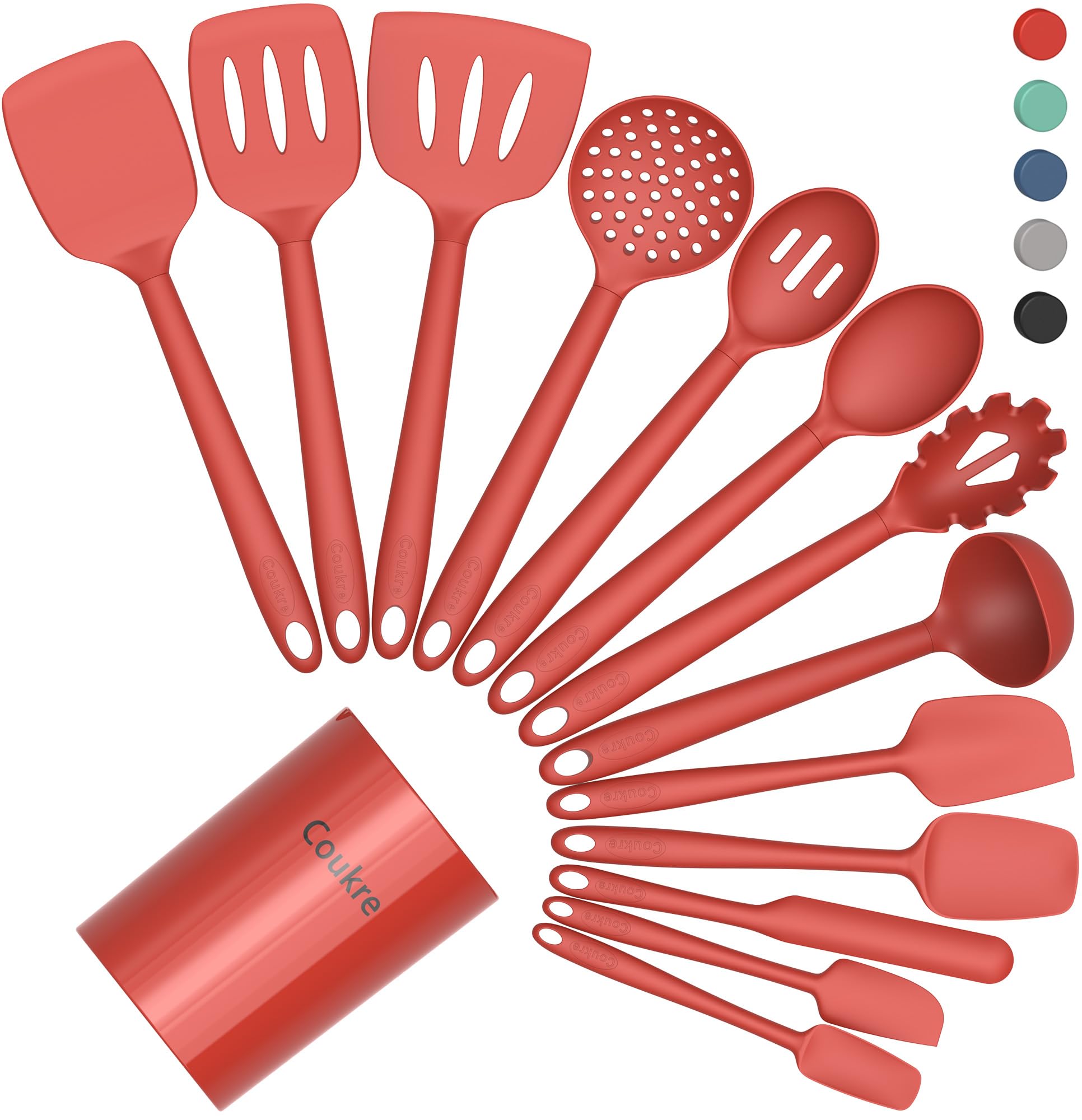 Coukre 14-Piece Silicone Utensil Set - Heat Resistant -12