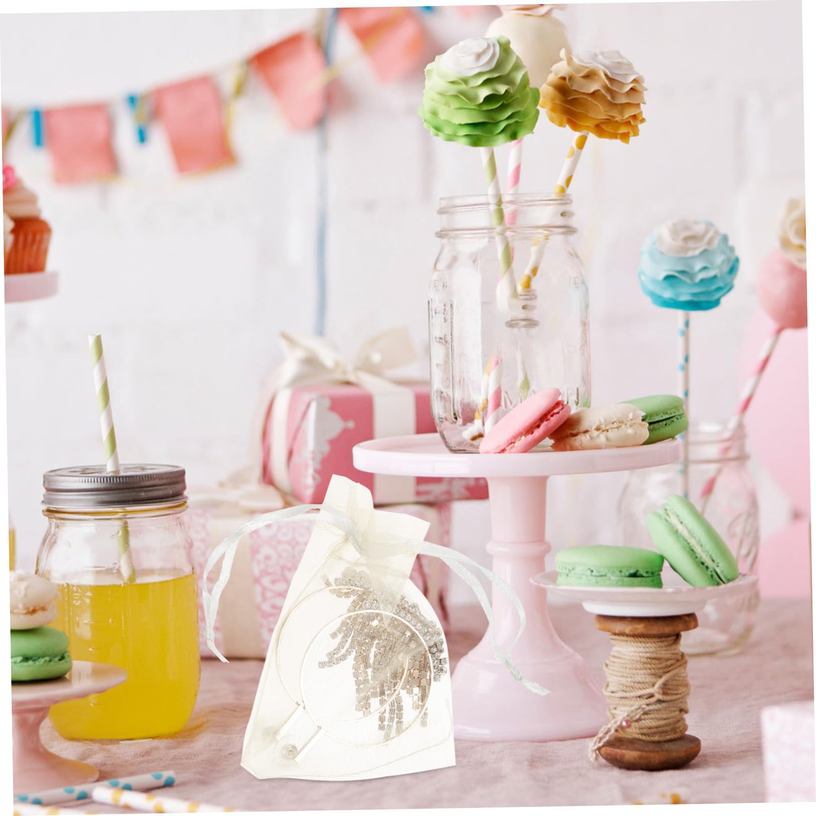 SEWOART 400stücke Organza Schmuckbeutel Mit Kordelzug Elegante Geschenktüten Für Hochzeiten Partys Geburtstage Und Festlichkeiten Milchweiß