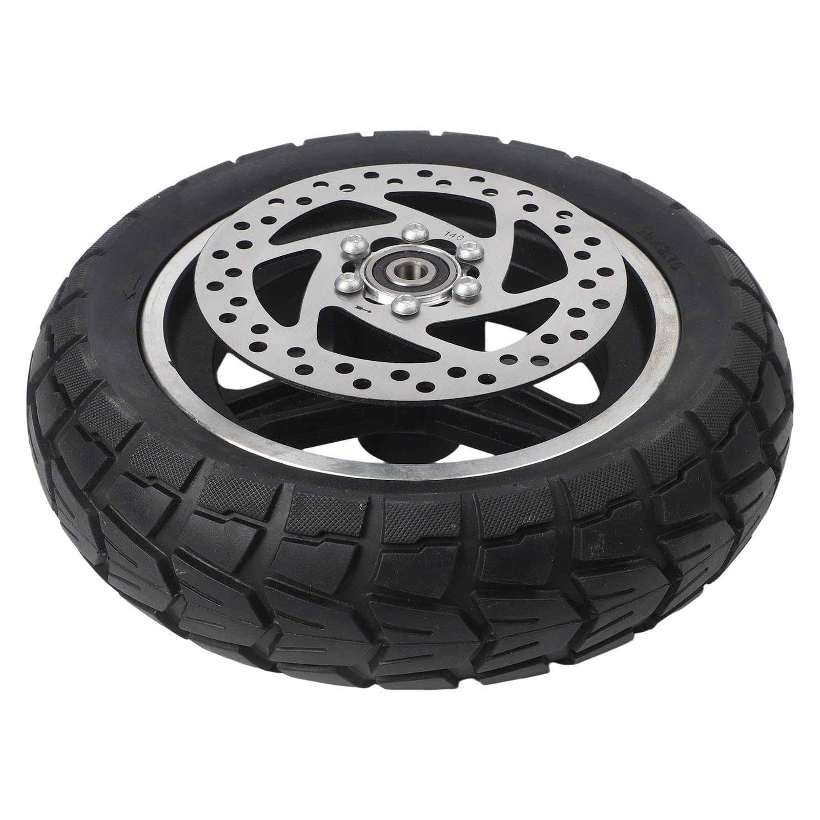Neumáticos de goma maciza de 10 pulgadas, 10 x 2,70 – 6,5 pulgadas, rueda completa con disco para patinete eléctrico Offroad, color negro