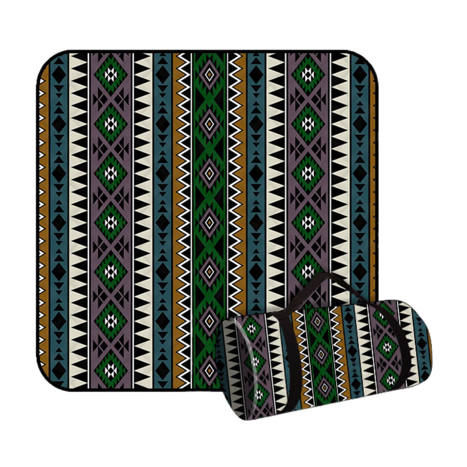 Couverture de Pique Nique Compacte, XXL Nappe Pique Nique Impermeable Couverture de Camping Léger et Portable Tapis de Plage Anti Sable pour Jardin, Parc (Motif bohème 6,300x200cm)
