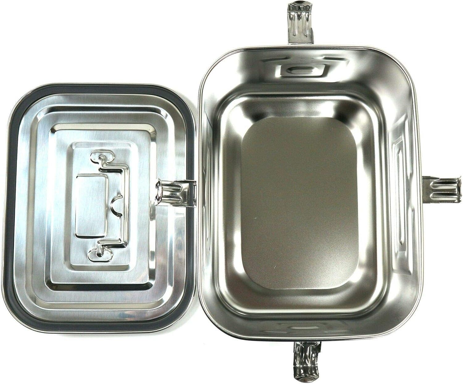 Stainless Steel Rectangular Kimchi Food Storage Container (5L / 168oz / 10.6")