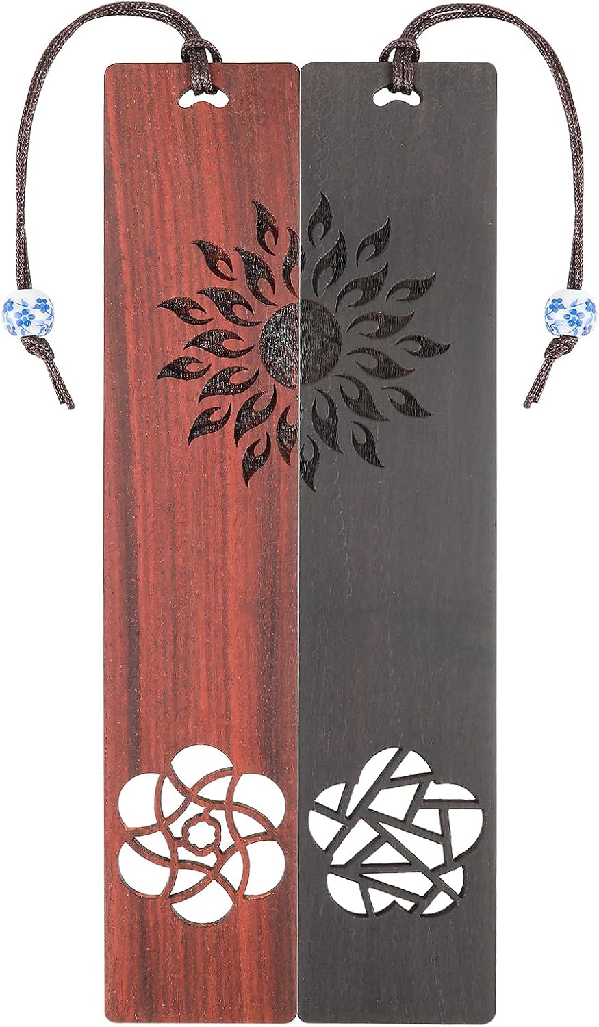 Amaxiu Vintage Wood Bookmarks, 2 Pcs Wooden Bookmark with