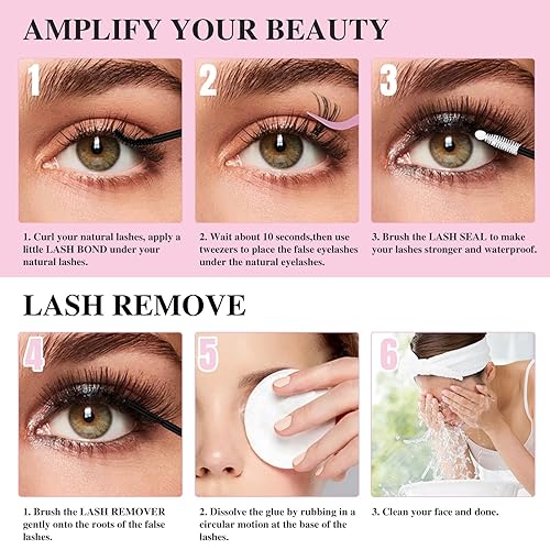 Miniatura 8 de Extensiones de pestañas en racimo para colocar en casa, 88 pestañas en racimo D, pestañas individuales, de visón, aspecto natural, extensiones de