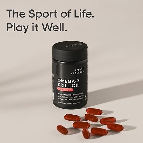 Miniatura 6 de Sports Research Suplemento de aceite de krill con EPA y DHA Omega 3 fosfolípidos y astaxantina del krill antártico la mayor concentración de aceite