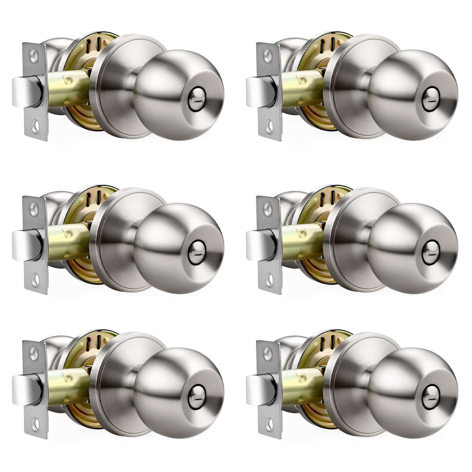 Black Interior Door Knobs - 10 Pack, Keyless Privacy -15