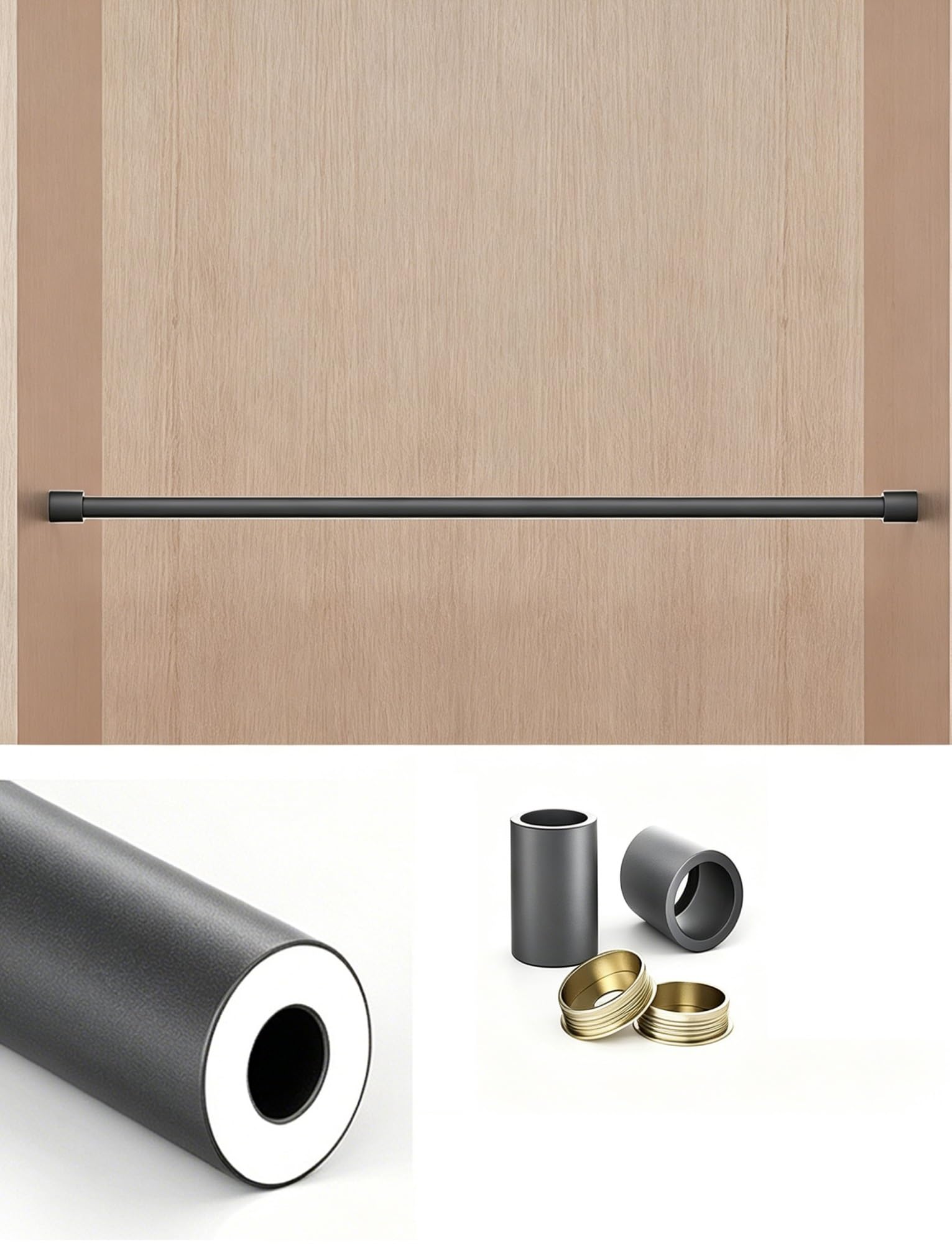 Long Floating Shelf Railing Rod, Aluminum Shelf Guardrail Set, Closet Front Decorative Rod, Multicolor, 11-42 Inch(Grey,27in (69cm))