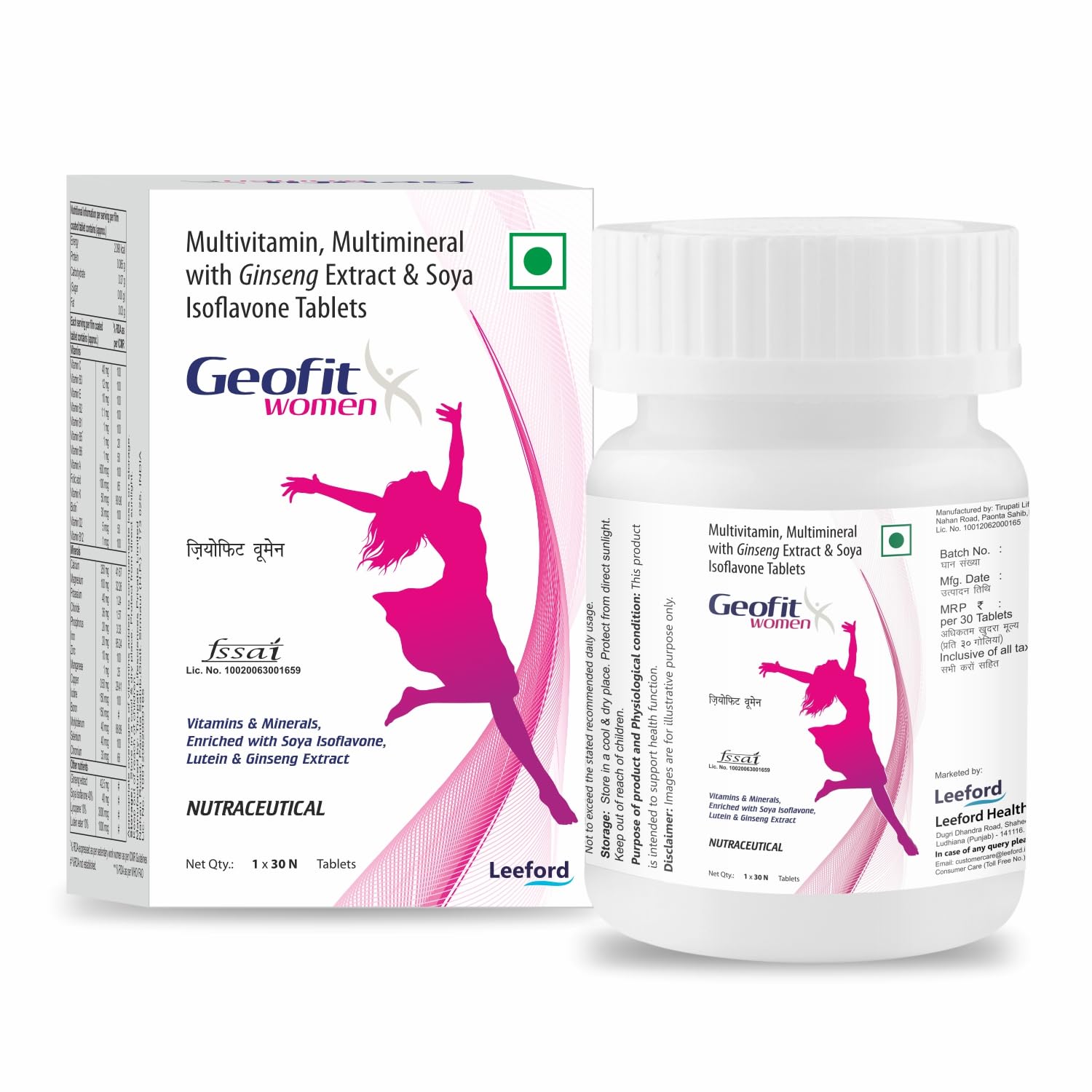 Geofit Multivitamin Tablets for Women with Biotin, Multiminerals and Ginseng Extract | Vitamin C, E & A | Health Supplement for Women | for Energy, Metabolism, Immunity & Stamina- 30 Tablets (B07QPY7MHK) Amazon Price History, Amazon Price Tracker