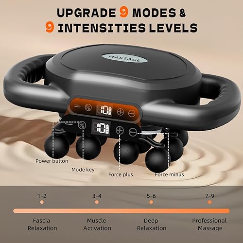 Miniatura 6 de AdamPark Juego de pistolas de masaje de 12 cabezas, masajeador muscular de tejido profundo, herramienta de masaje muscular silenciosa para aliviar