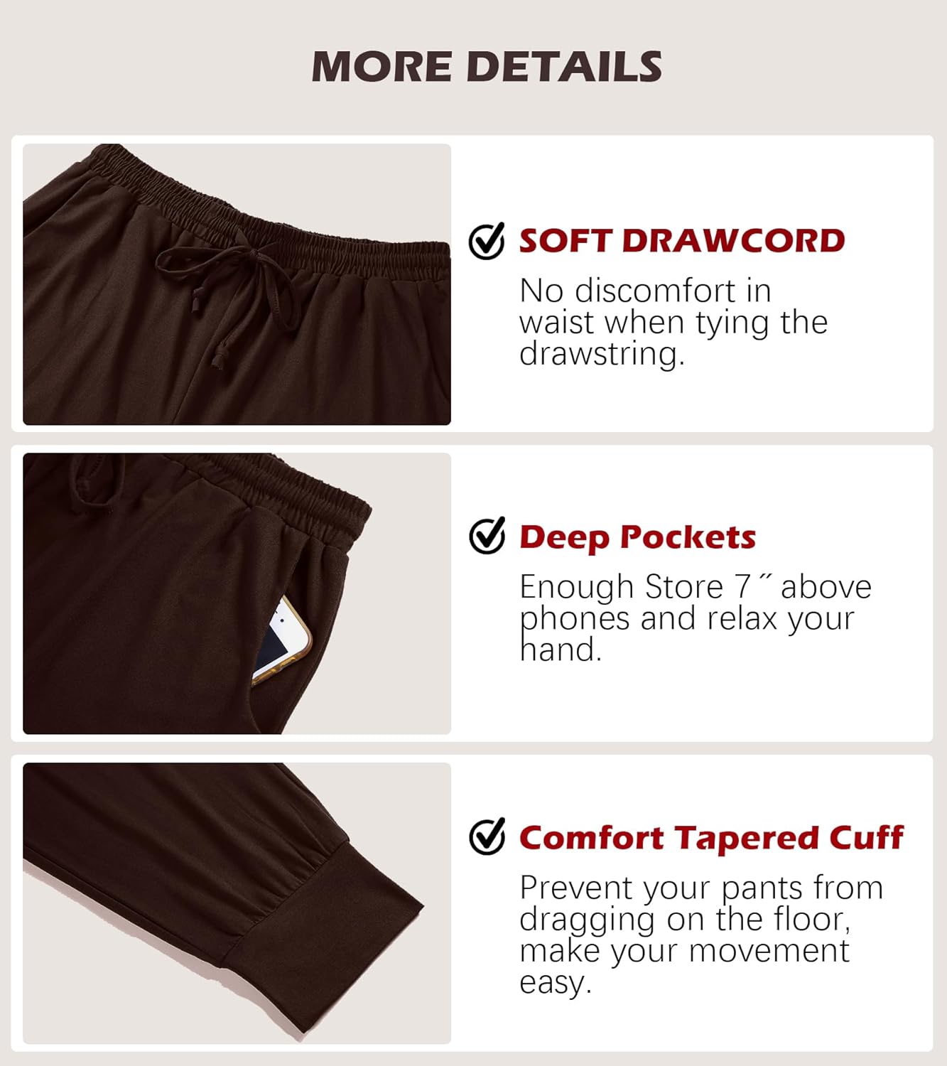 Envlon Womens Yoga Pants Loose Lightweight Workout Sweatpants Drawstring Comfy Joggers Casual Lounge Pants with Pockets - Image 4