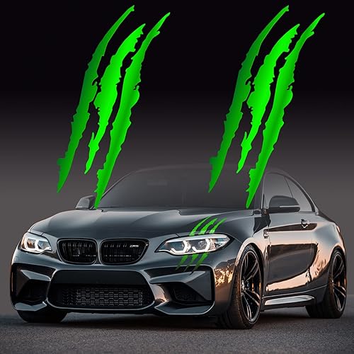 Miniatura 9 de Claw Marks Calcomanías para faros delanteros de automóvil, calcomanías de rayas para automóviles deportivos, color azul claro, 15.8 pulgadas, 2