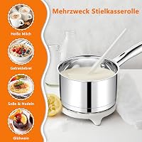 TEAMFAR Rozsdamentes Acél Tejforraló Lábas 14 cm, 0,9L Üvegfedővel - 3 Rétegű Alj, Minden Tűzhelyhez, Indukciós, Mosogatógépben Mosható 7