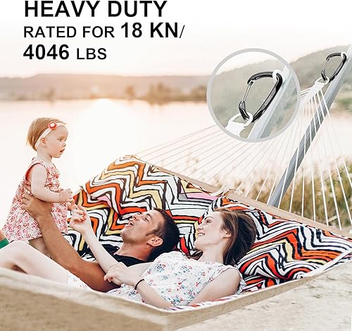 Miniatura 3 de Unijoy Clips de mosquetón resistentes 12KN 18KN Caribiniers ligeros Wiregate - Anillo en D Caribeaner para acampar Senderismo