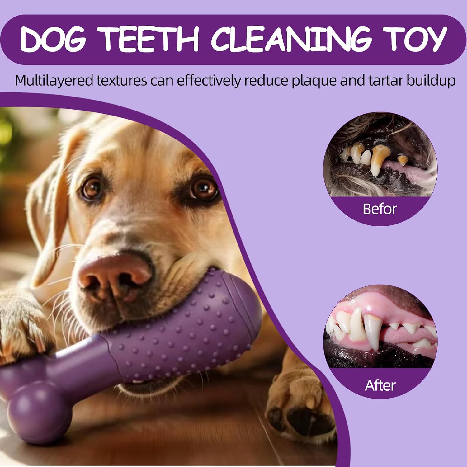 Natural Rubber Squeaky Dog Chew Toy for Aggressive Chewers image 2