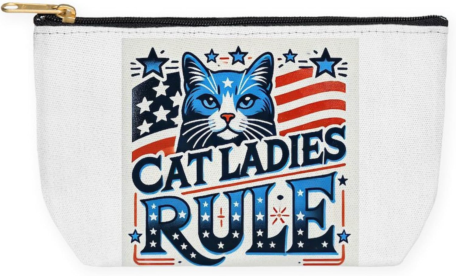 CafePress Cat Ladies Rule 8.5" x 4.5" Zipper Cosmetic Pouch