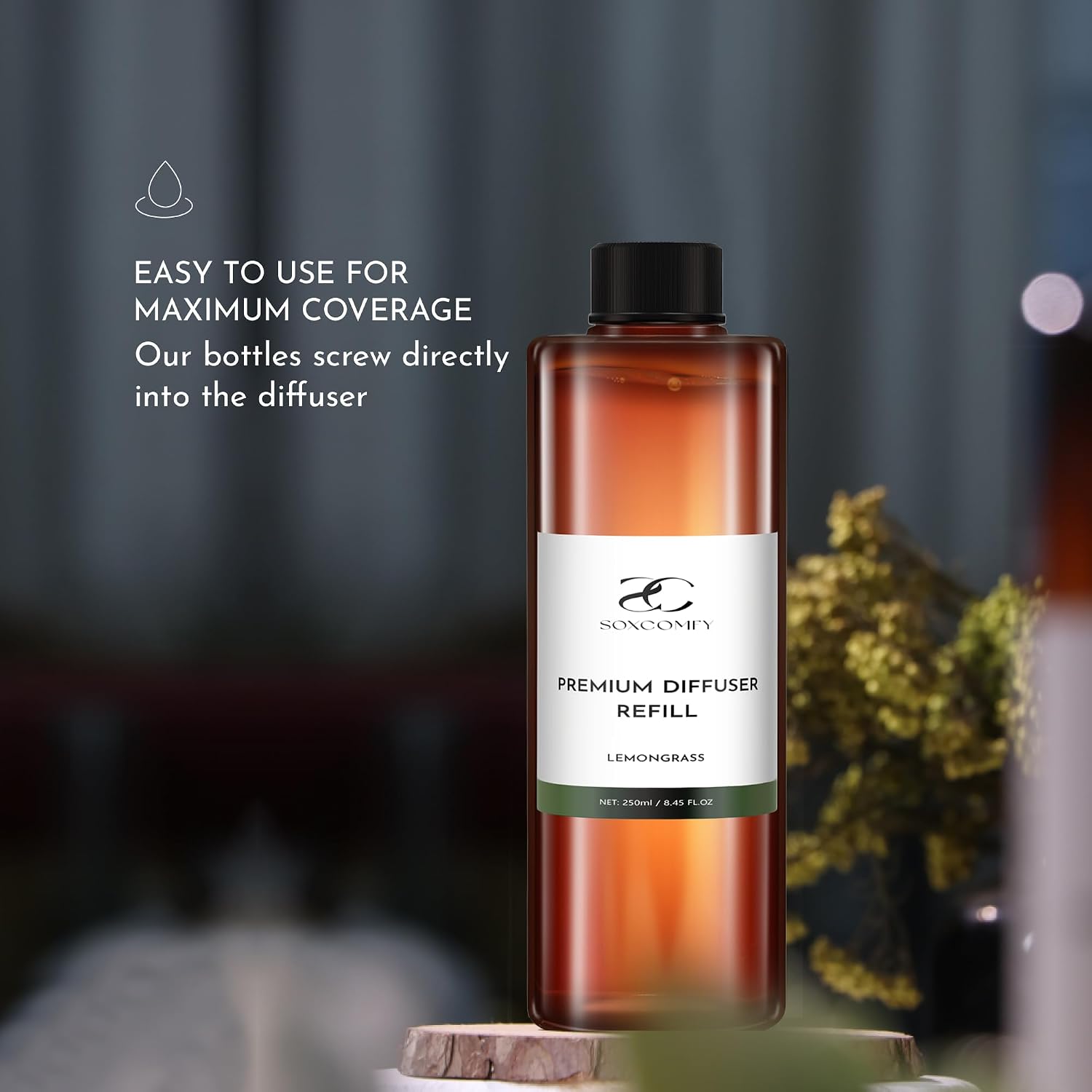 Diffuser Oil Refill, 250ml / 8.45 fl oz, Lemongrass - Reed & Aromatherapy Diffuser Oil, Long-Lasting Home Fragrance, Grapefruit, Lemon & Musk Notes image 5