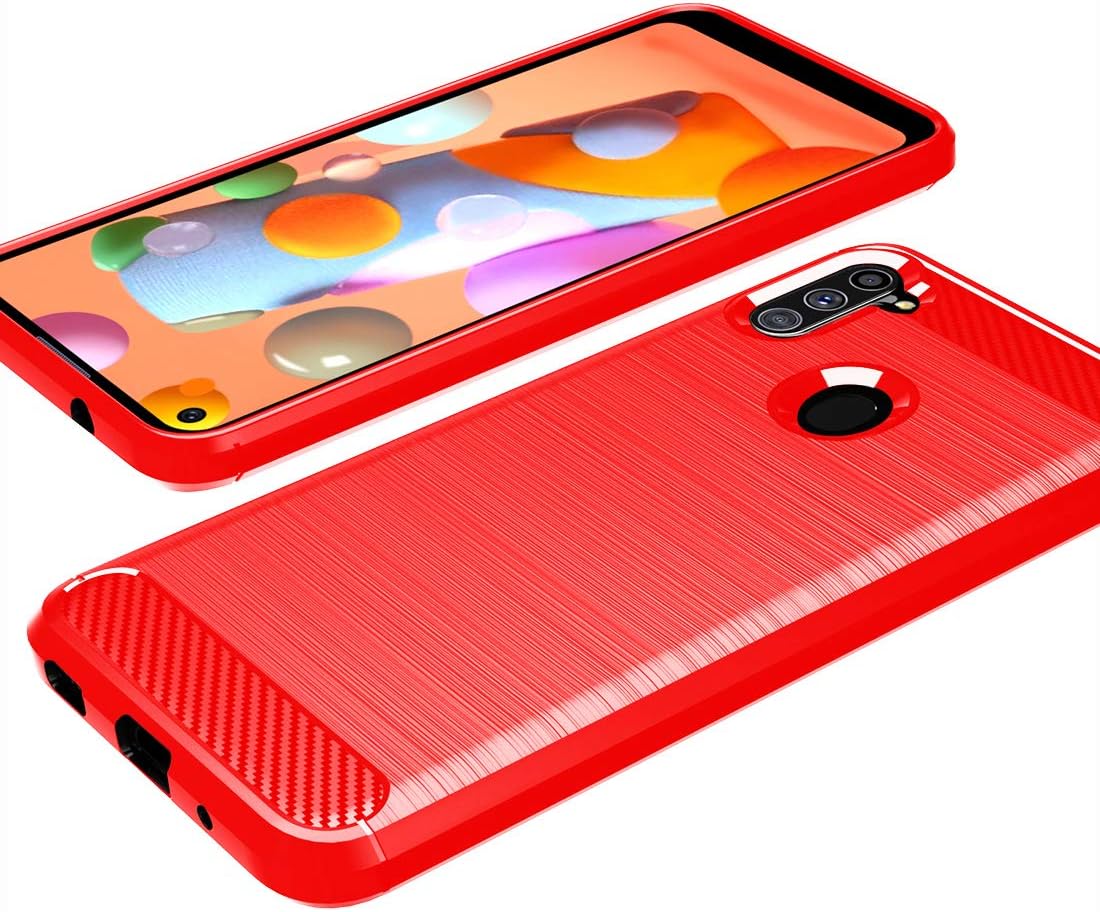 Osophter for Samsung Galaxy A11 Case,Samsung A11 Case Shock-Absorption Flexible TPU Rubber Protective Phone Cover for Samsung Galaxy A11(Red)