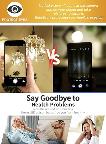 Miniatura 7 de CRLight Bombilla LED regulable de 6 W, 3200 K, blanco suave, equivalente a 60 W, 600 lúmenes, base E12, bombillas de filamento LED, bombillas Edison