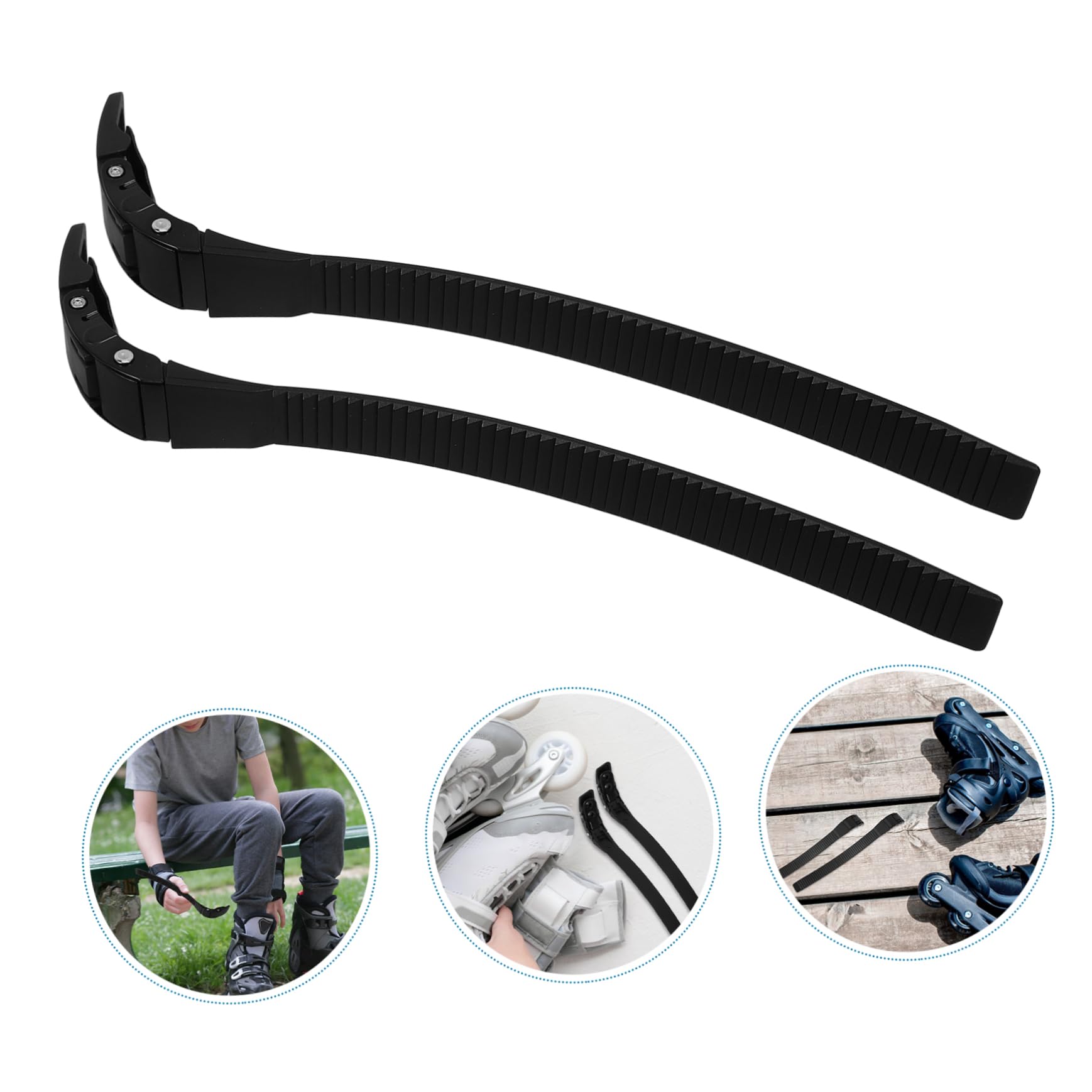 Garneck 2 Set Inline Roller Belt Inline Skate Replacement Strap Roller Straps Replacement Strap Accessory Parts Skate Strap Buckles Screws Replacement Shoe Laces Roller Skating Shoe Buckle