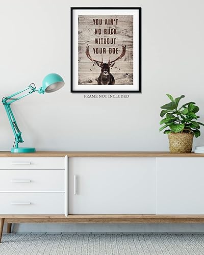 Miniatura 4 de You Ain't No Buck Without Your Doe - Decoración de caza - Decoración de pared de caza - Regalos para cazadores - Decoración rústica de cabina de
