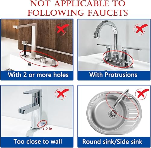 Miniatura 6 de Meiliweser Tapete de silicona para grifo de fregadero de cocina, protector contra salpicaduras Gen 2 con salida y pendiente mejoradas, atrapador de