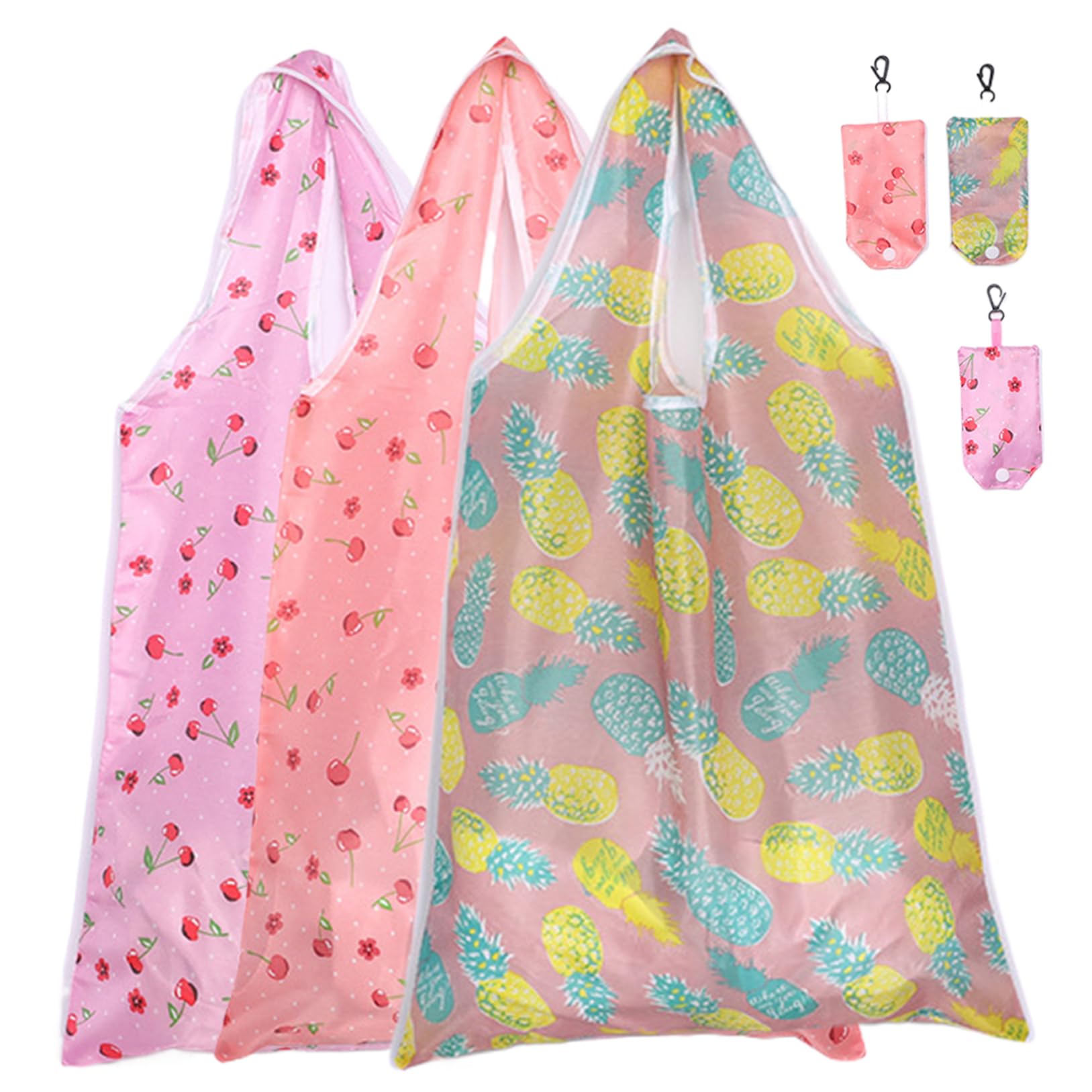 CAKEEYUM Grocery Bags with Handles 3Pcs Reusable Shopping Bags Waterproof Foldable Grocery Tote 10Kg Loading Large Capacity Cloth Machine Washable Reusable, Shoppin